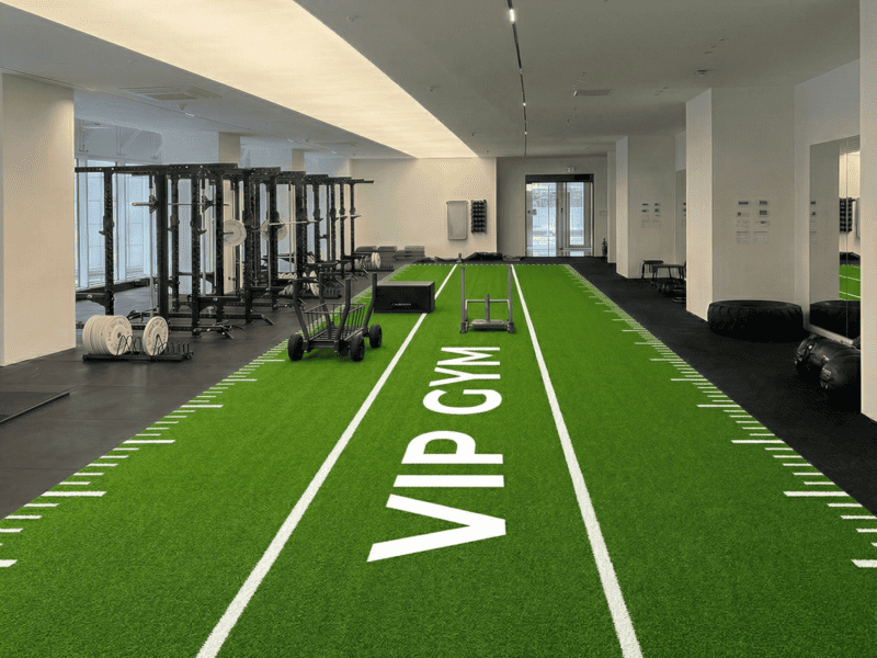 different gym turf widths compared with keywords